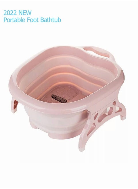 Foldable Foot Pedicure Massager Spa Bath Tub with 4 Rollers