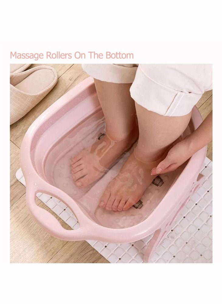 Foldable Foot Pedicure Massager Spa Bath Tub with 4 Rollers