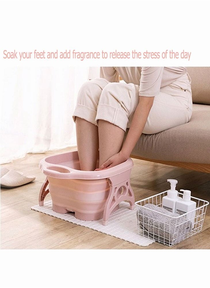Foldable Foot Pedicure Massager Spa Bath Tub with 4 Rollers