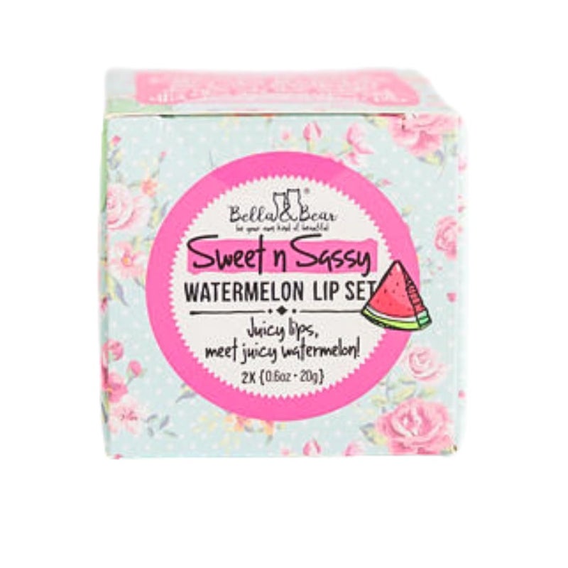 Bella and Bear Sweet n Sassy Watermelon Lip Set, Juicy Scrub and Lip Butter - Gift for Women and Teens 2 x 0.6 oz - Image 4