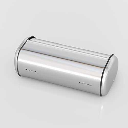 wondihao Stainless Steel Bread Box for Kitchen Countertop, Extra Thick Sturdy Bread Storage Container Large Bread Keeper Roll Up Style， Capacity Bread Keeper, 17 x 11 x 7.5 Inches - Image 5