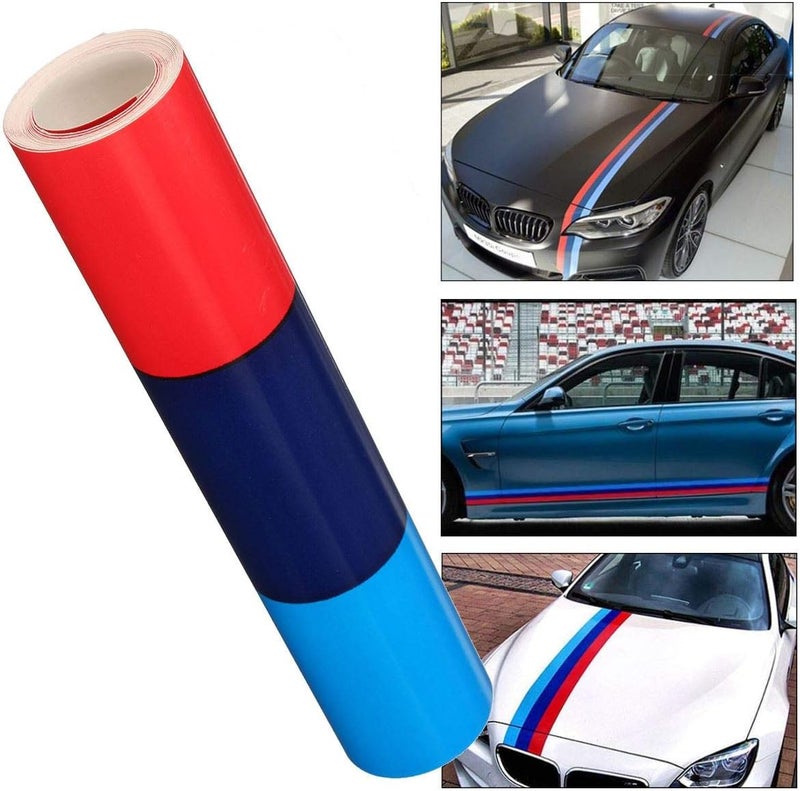 fangfei 6"x100" لملصق خطوط ألوان BMW M لسيارة BMW، غطاء المحرك الأمامي، المصدات الخلفية، الرفارف الجانبية (ملصق خطوط لسيارة BMW) - Image 2