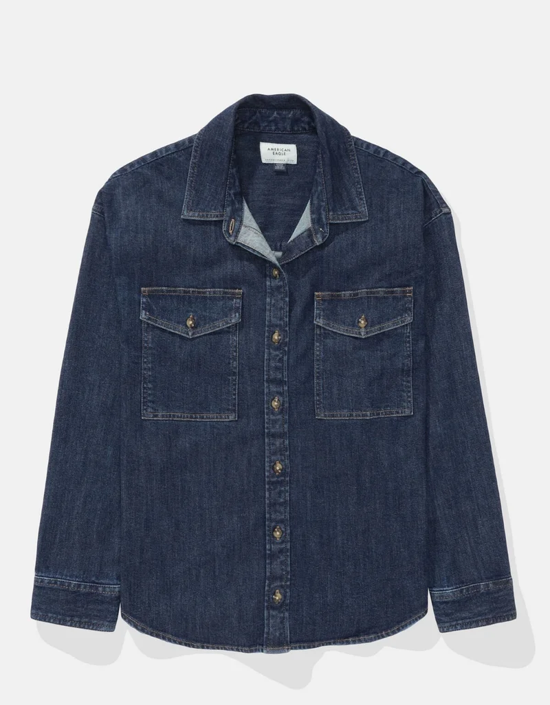 American Eagle AE Dreamy Drape Denim Shirt