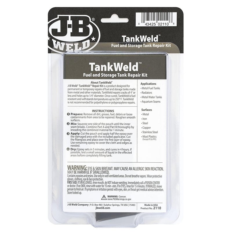 J-B Weld 2110 Metal Fuel Tank Repair Kit, Gray - Image 2