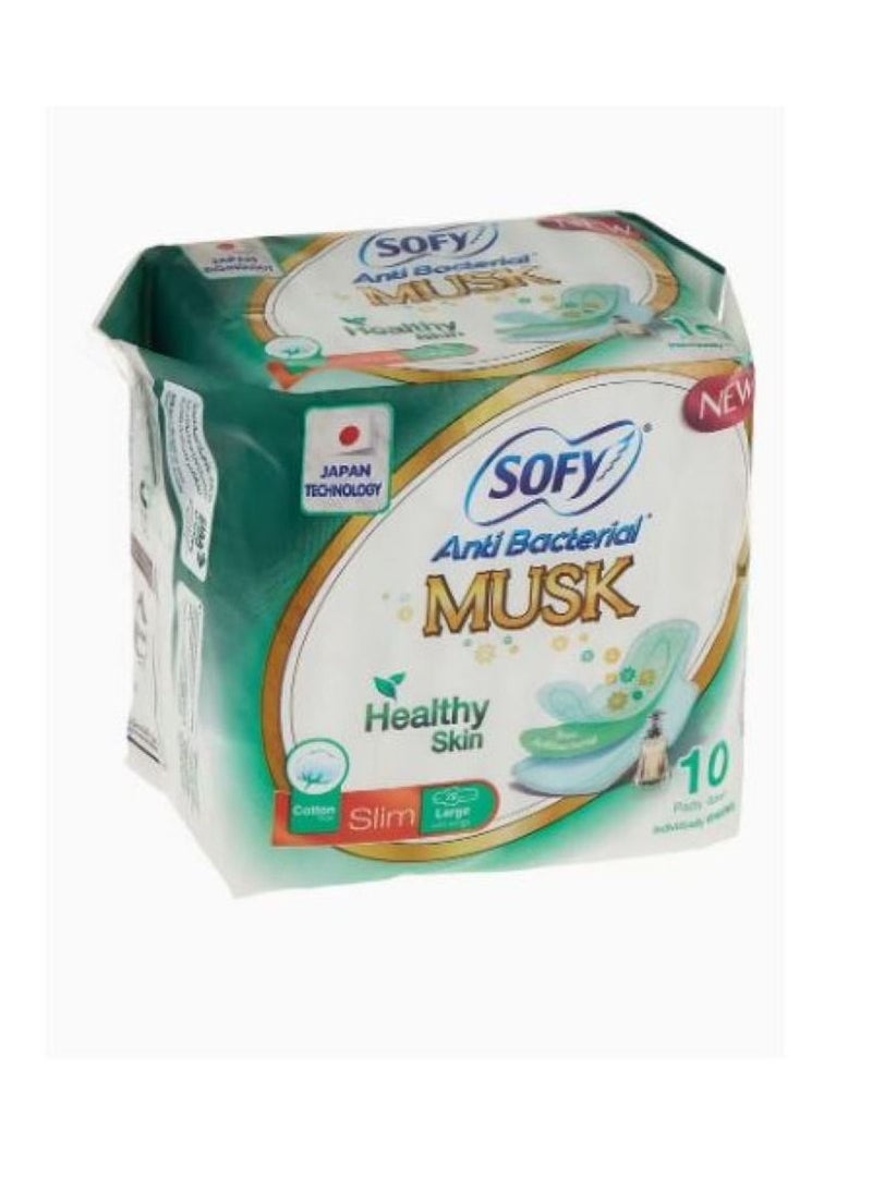 Sofy Sofy Slim AntiBacterial Musk Large Pads 29cm, 10pcs 
