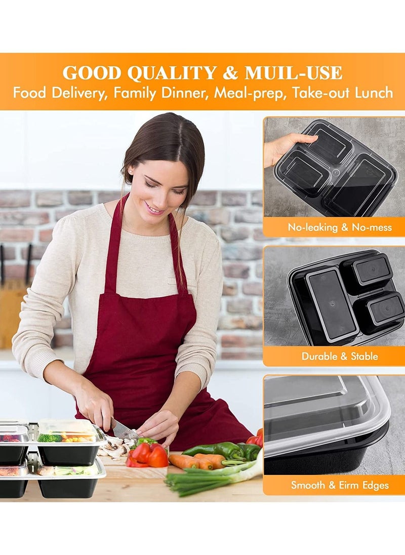 Generic - 20 Pack 32oz Disposable Meal Prep Containers With Lids Containers Microwave Safe and Freezer Safe. - Image 1