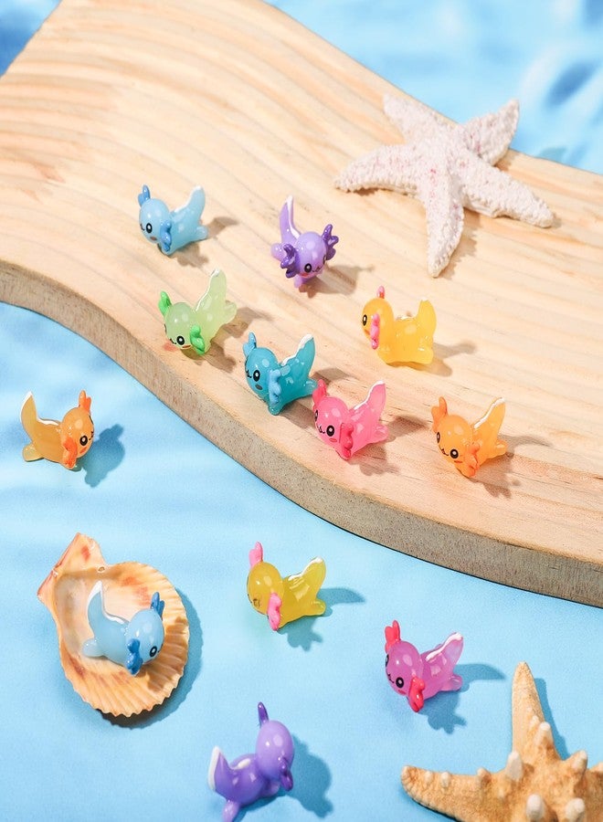 Hoemwarm 28 Pcs Mini Resin Axolotl Charms Bulk 7 Colors Tiny Axolotl Resin Figurine Toy Charms Small Ornament Figurine Axolotl Decoration for Home Garden Landscape DIY Aquarium Dollhouse Ornament - Image 4