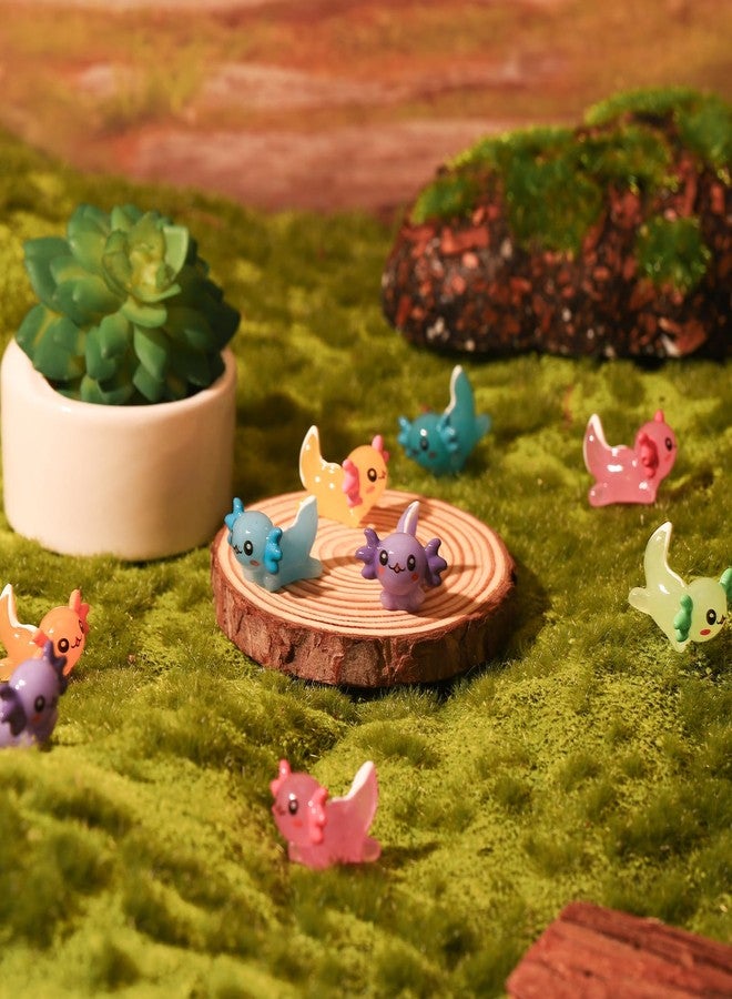 Hoemwarm 28 Pcs Mini Resin Axolotl Charms Bulk 7 Colors Tiny Axolotl Resin Figurine Toy Charms Small Ornament Figurine Axolotl Decoration for Home Garden Landscape DIY Aquarium Dollhouse Ornament - Image 3