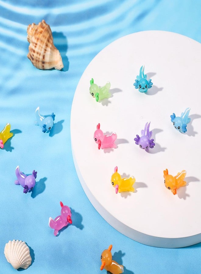 Hoemwarm 28 Pcs Mini Resin Axolotl Charms Bulk 7 Colors Tiny Axolotl Resin Figurine Toy Charms Small Ornament Figurine Axolotl Decoration for Home Garden Landscape DIY Aquarium Dollhouse Ornament - Image 5