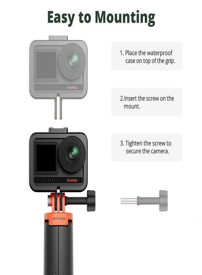 AKASO Floating Selfie Stick Tripod for Gopro Hero 13/12/11/10/ 9/Max/DJI Osmo Action EK7000/Brave 4/Brave 7 LE/Brave 7 Action Camera Handle Mount Accessories - Image 5