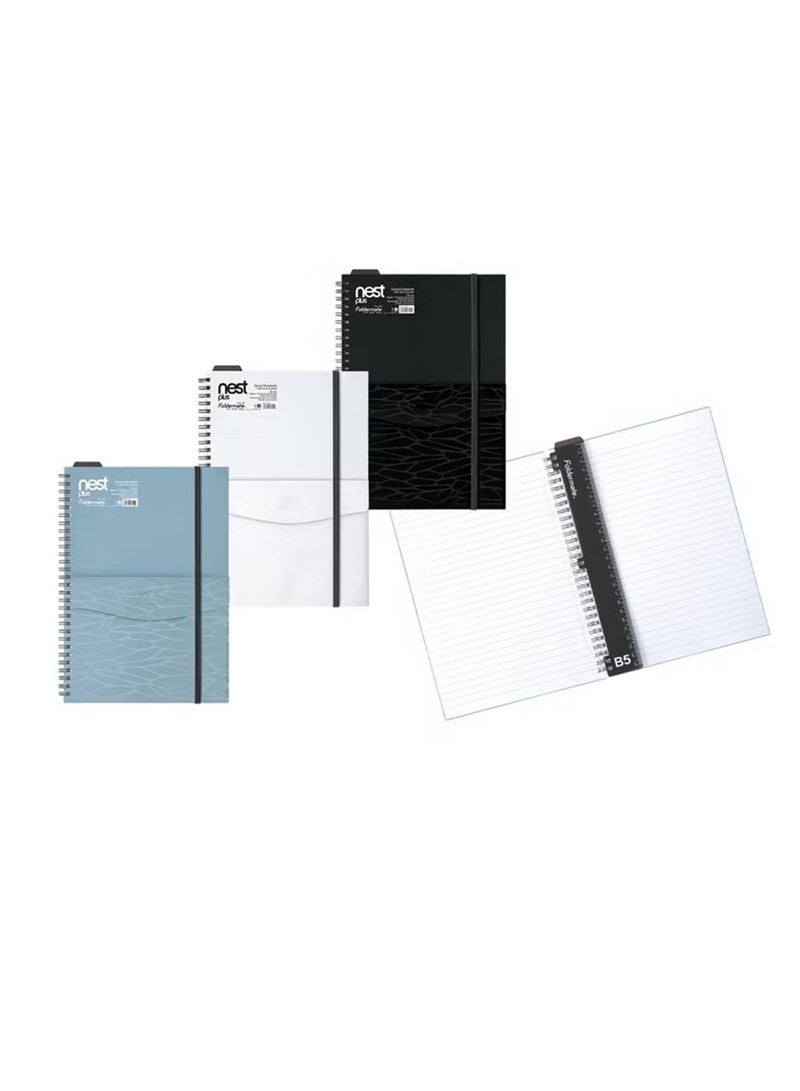 Foldermate 1-Piece Nest Plus Spiral Lined Notebook B5 Size With Front Pocket Assorted Colours - Image 4