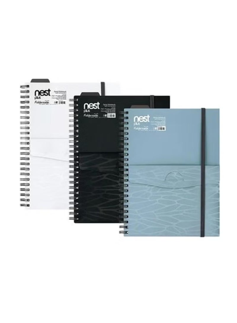 Foldermate 1-Piece Nest Plus Spiral Lined Notebook B5 Size With Front Pocket Assorted Colours - Image 2