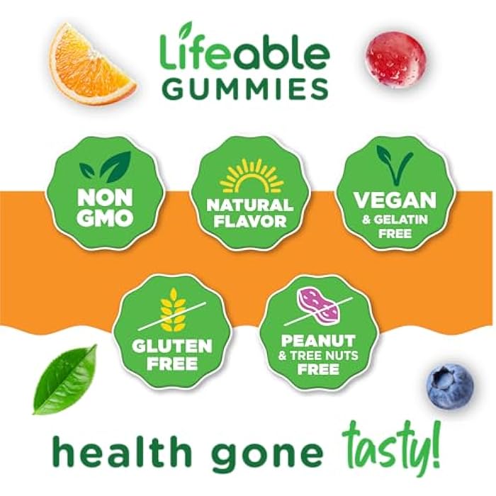 Lifeable Turmeric Curcumin with Ginger & Black Pepper Extract – Great Tasting Natural Flavor Gummy –Vegetarian GMO-Free Supplement – 90 Gummies - Image 4