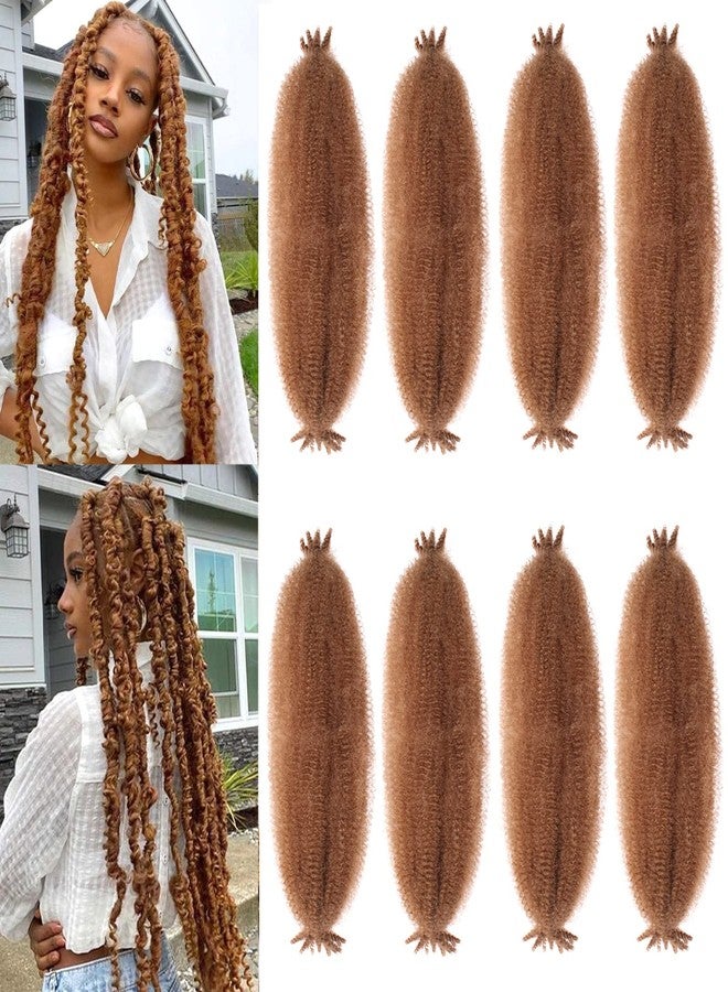 ZRQ 16 Inch Honey Blond Springy Afro Twist Hair For Distressed Soft Locs 8 Packs Pre-Separated Spring Twist Synthetic Marley Crochet Braiding Hair Extension For Women 8 Strands/Pack (27#) - Image 1