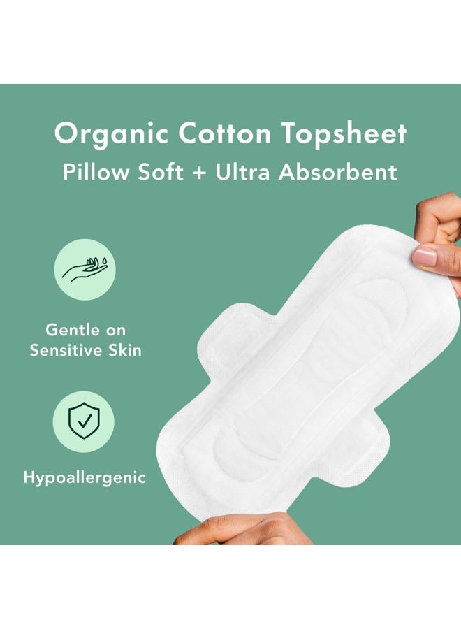 Rael Organic Cotton Cover Pads - Regular Absorbency, Unscented, Ultra Thin Pads with Wings for Women (Regular, 28 Count) - Image 4