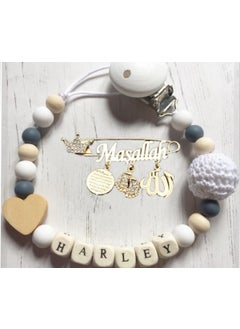 Named Baby Pacifier Chain and White Stone Baby Lapel Pin - pzsku/ZC9C79F1E94A34D4B7F23Z/45/_/1725790140/bc70e8ce-2050-4386-8aca-65efb110a8dc