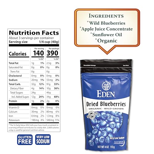 Eden Organic Dried Blueberries, 4 oz Bag - Image 2