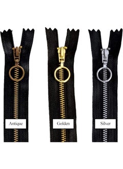 Generic Metal Zippers | #5 Metal Teeth | Size: 12 Inch | Color: Golden | Style: Ring Pull Design | Zippers for Replacement in Jeans, Bags and Sewing Craft Projects  - Image 4