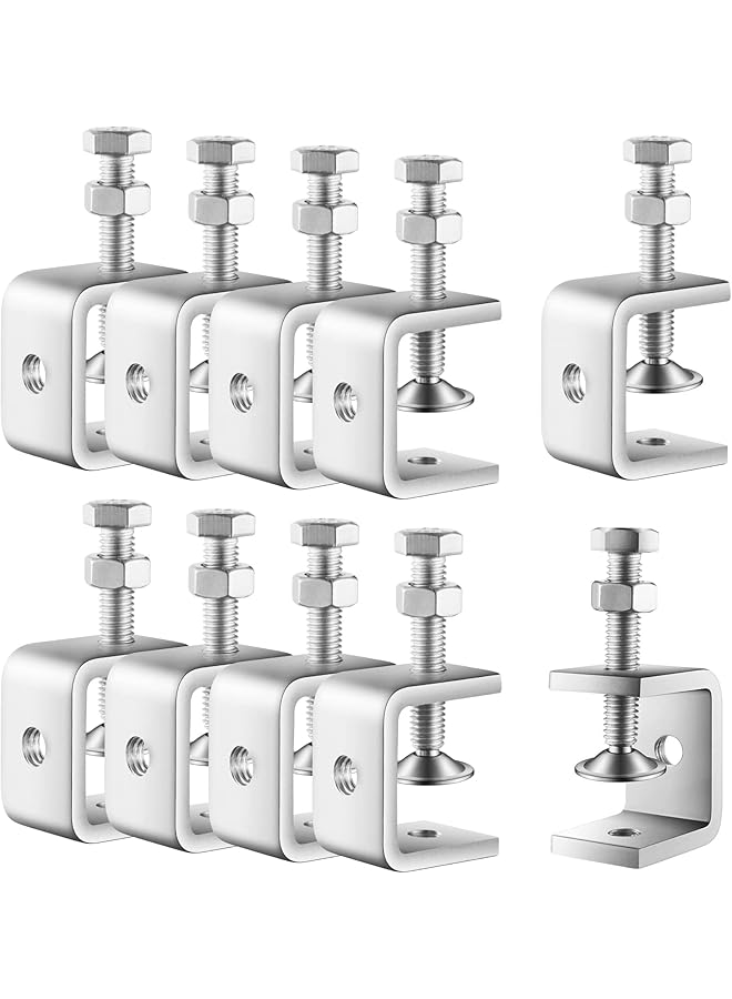 promass 304 Stainless Steel C Clamp, Mini Tiger Clamp, 1Inch Heavy Duty Metal U Clamps, with Stable Wide Jaw Opening, Tiger Clamp Tools for Mounting Metal Working Wood Working (10 PCS, 1 3/16 Inch) - Image 1