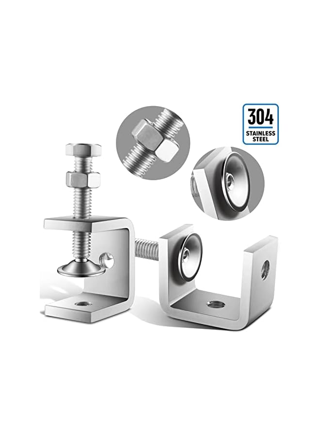 promass 304 Stainless Steel C Clamp, Mini Tiger Clamp, 1Inch Heavy Duty Metal U Clamps, with Stable Wide Jaw Opening, Tiger Clamp Tools for Mounting Metal Working Wood Working (10 PCS, 1 3/16 Inch) - Image 2