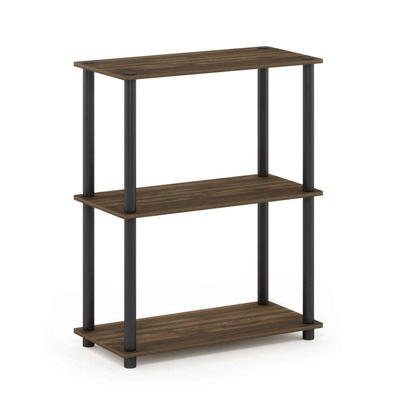 Furinno Furinno TurnNTube 3Tier Compact Multipurpose Shelf Display Rack Columbia WalnutBlack 