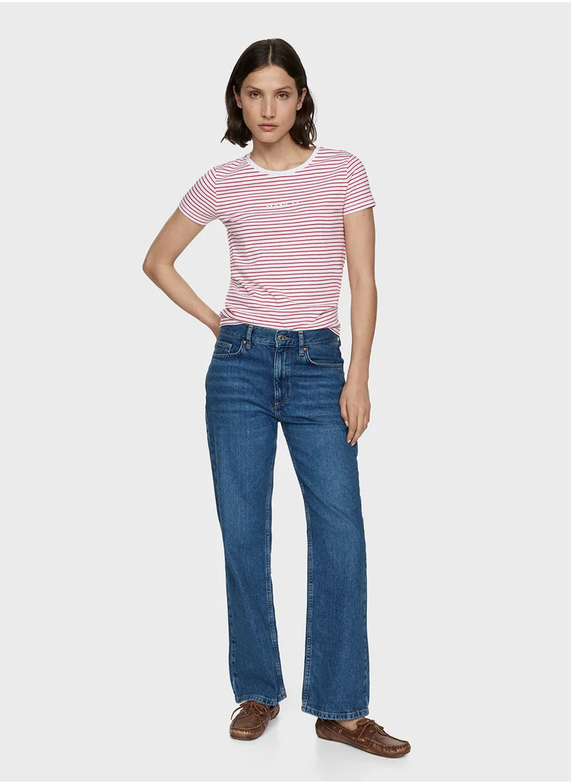 MANGO Crew Neck T-Shirt
