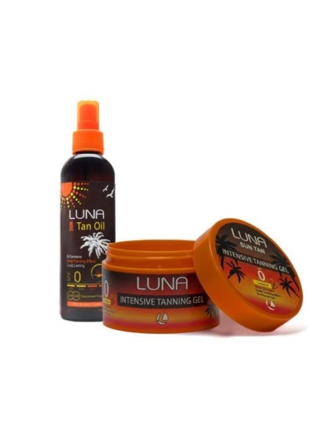 LUNA Sun Tan Intensive Tanning Gel with Carrot Oil SPF 0 Water Resistant 130g - Image 2