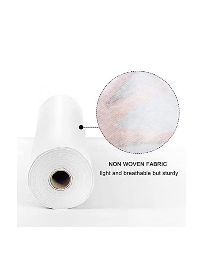 Generic White Non Woven Bed Roll 80x180CM, 50 Sheets of 1 Roll Spa Bed, Disposable Bed Cover, Massage Table Paper Roll for Massage, Spa, Tattoo Exam Tables - Image 1