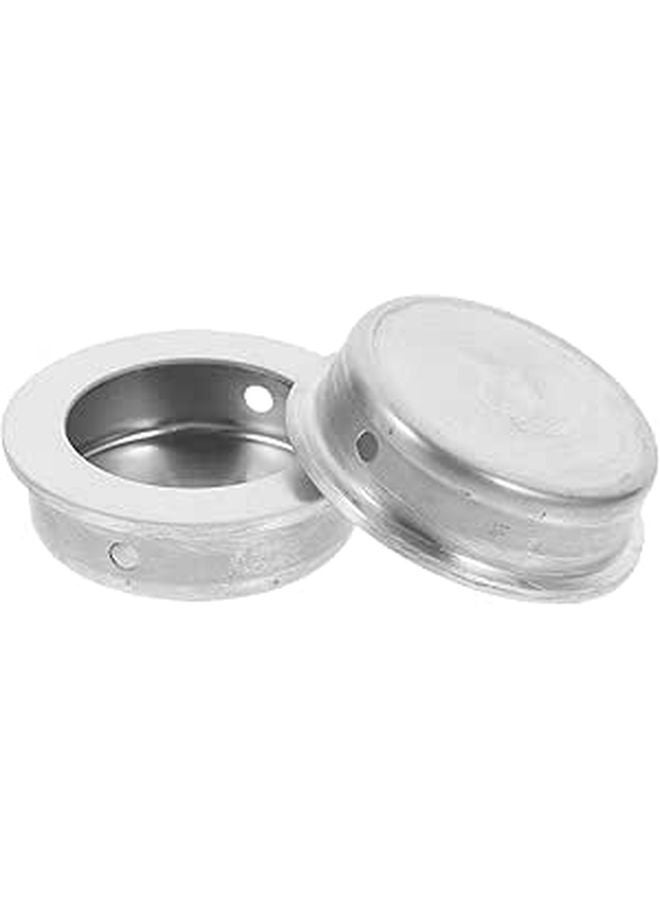 304 Stainless Steel Recessed Cabinet Grip 60mm Diameter Flush Pull Handle Set 2 Pieces - Image 1