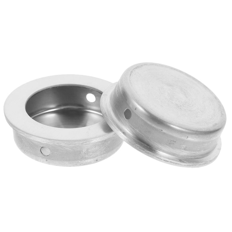 304 Stainless Steel Recessed Cabinet Grip 60mm Diameter Flush Pull Handle Set 2 Pieces - Image 2