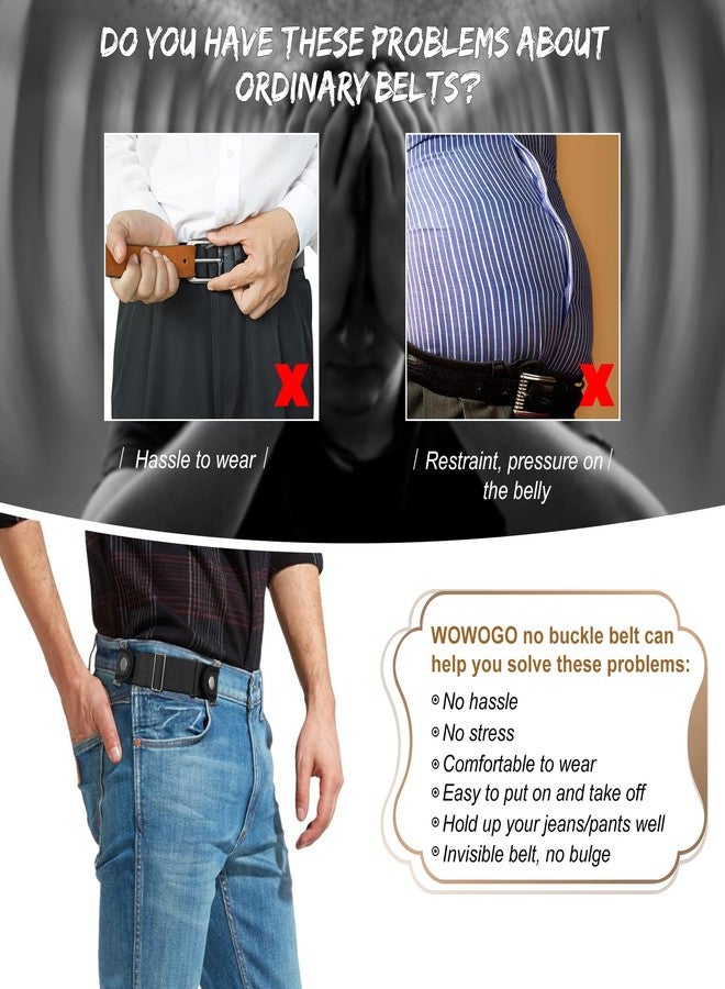 WOWOGO 2 Pack No Buckle Elastic Adjustable Invisible Side Belts - Fits 1.5 Inch Belt Loops - Image 5