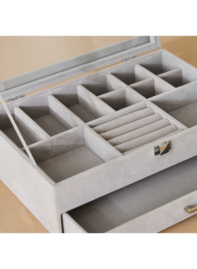 Home Box منظم مجوهرات قماش قطني من مستويين 30 × 10 × 20 سم - Image 3