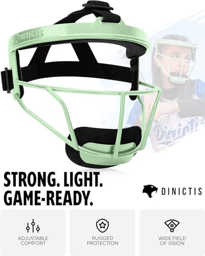 Dinictis Softball Face Mask, Lightweight, Comfortable, with Wide Field Vision, Durable and Safe Face Guards, Premium Protective Softball Fielder's Mask-Apple Green-Child(S) - Image 4
