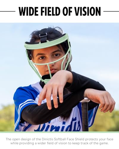 Dinictis Softball Face Mask, Lightweight, Comfortable, with Wide Field Vision, Durable and Safe Face Guards, Premium Protective Softball Fielder's Mask-Apple Green-Child(S) - Image 5