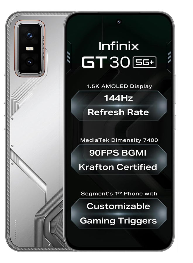 Infinix GT 30 Pro Dual SIM Blade White 8GB RAM 256GB 5G- Middle East Version - Image 1