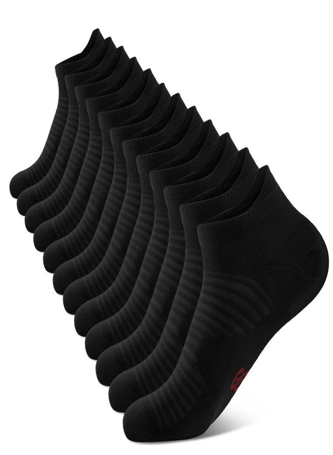 PAPLUS Compression Running Socks For Men and Women (6 Pairs), Ankle Socks with Arch Support, No Show Athletic Socks Low Cut for Running, Cycling, Golf - Image 1
