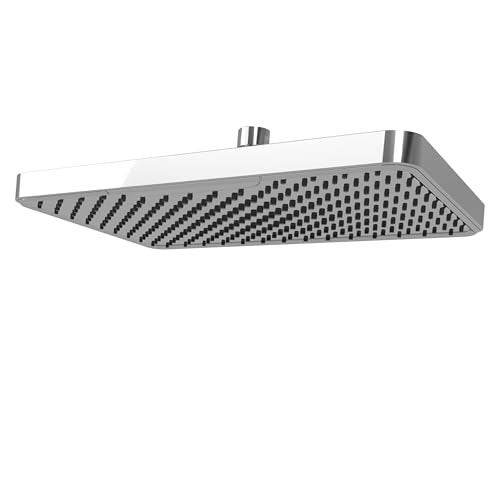 SparkPod 12 Inch Rectangle Rain Shower Head - Ceiling or Wall Mount Rainfall Shower Head - Large Coverage Showerhead - Brass Ball Joint with 360° Adjustment - 1-Min Install (Luxury Polished Chrome) - Image 1
