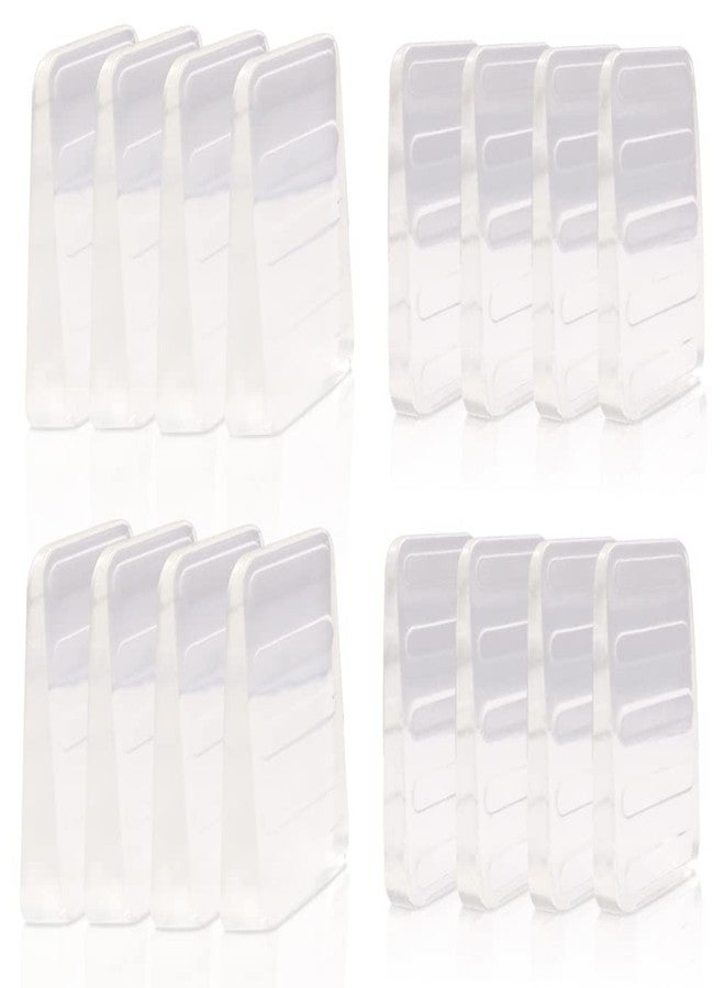 Modixun 16Pack Clear Rubber Furniture Leveling Wedges, 2 Heights, Flexible and Firm Leveler Wedges, Anti Slip and Stackable Toilet Shims, Table Shims, Bed Shims - Image 1