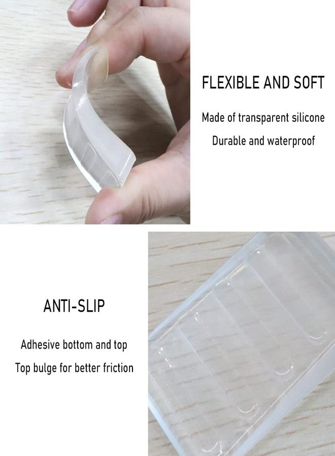 Modixun 16Pack Clear Rubber Furniture Leveling Wedges, 2 Heights, Flexible and Firm Leveler Wedges, Anti Slip and Stackable Toilet Shims, Table Shims, Bed Shims - Image 3