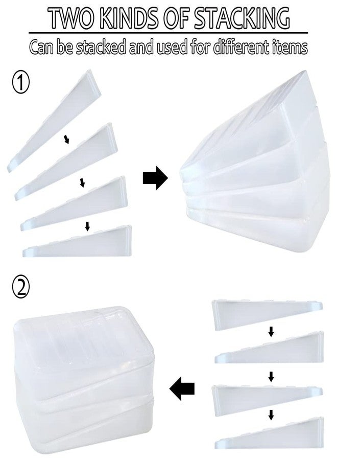 Modixun 16Pack Clear Rubber Furniture Leveling Wedges, 2 Heights, Flexible and Firm Leveler Wedges, Anti Slip and Stackable Toilet Shims, Table Shims, Bed Shims - Image 4