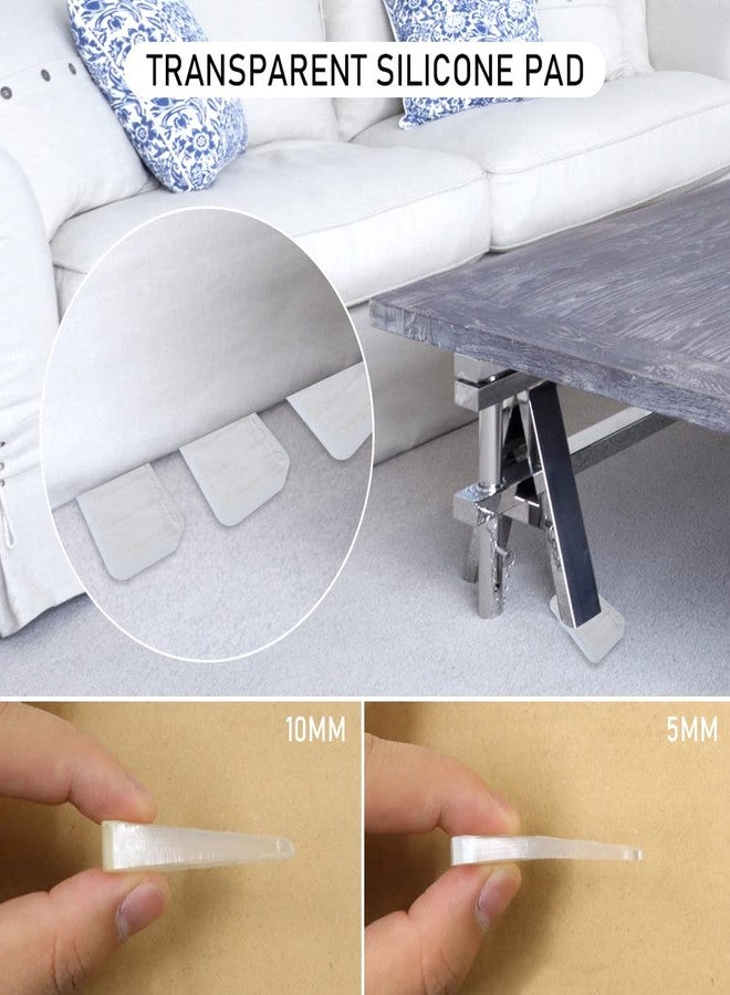 Modixun 16Pack Clear Rubber Furniture Leveling Wedges, 2 Heights, Flexible and Firm Leveler Wedges, Anti Slip and Stackable Toilet Shims, Table Shims, Bed Shims - Image 2