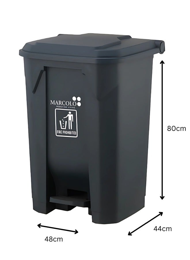 ماركولو سلة نفايات بلاستيكية بدواسة 100 لتر – سلة قمامة ضخمة ومتينة بدواسة قدم وغطاء محكم – مقاومة للعوامل الجوية للاستخدام التجاري والصناعي والخارجي (رمادي) - Image 2