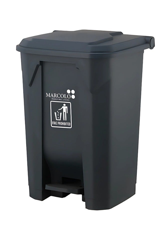 ماركولو سلة نفايات بلاستيكية بدواسة 100 لتر – سلة قمامة ضخمة ومتينة بدواسة قدم وغطاء محكم – مقاومة للعوامل الجوية للاستخدام التجاري والصناعي والخارجي (رمادي) - Image 1