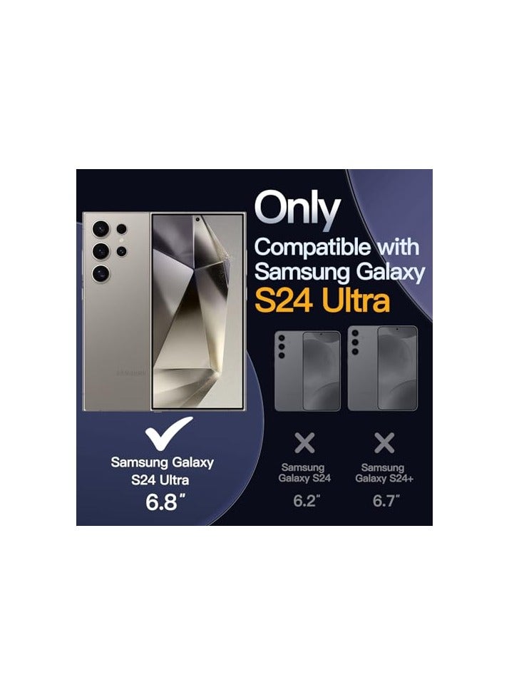 جي تيك حافظة JETech 5 في 1 لهاتف Samsung Ga laxy S24 Ultra 5G مع عبوتين لكل واقي شاشة من الزجاج المقوى وواقي عدسة الكاميرا، غطاء هاتف ممتص للصدمات غير أصفر اللون (شفاف) - Image 2