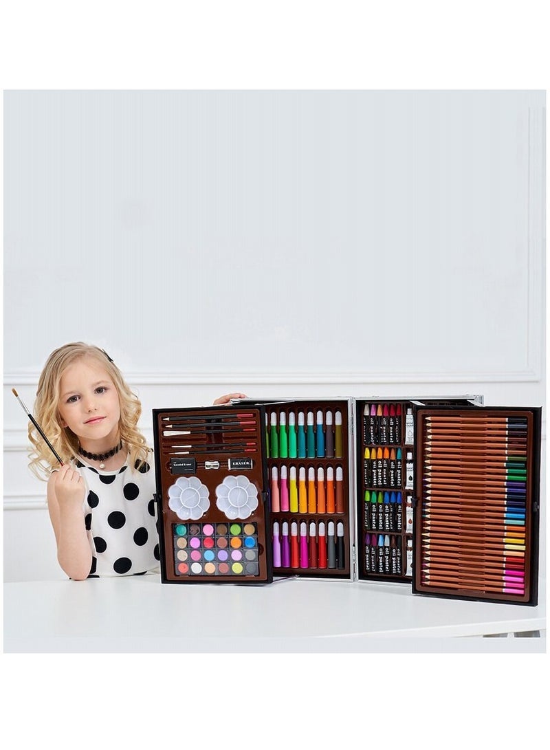 Bukela 145-Piece Art Supplies Set, Portable Drawing Art Kits Include Water Color Crayon, Oil Pastels, Sketch Pencil, Eraser and More, Deluxe Art Drawing Set for Beginner and Serious Artists (Pink) - Image 4