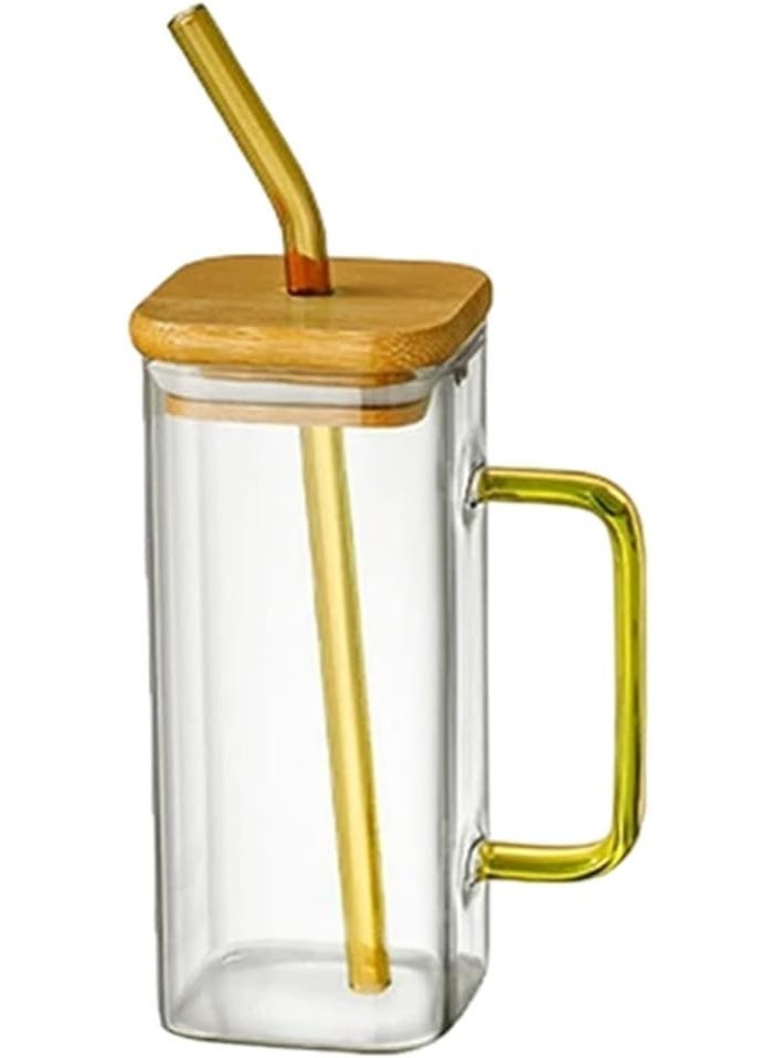 كوب زجاجي مع ماصة - Image 1