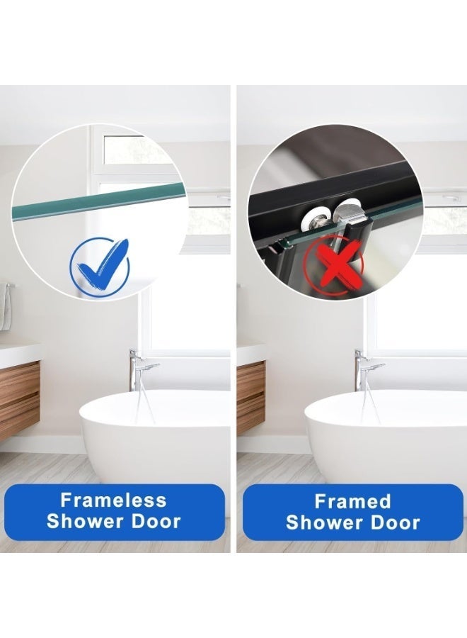 2 Packs Shower Door Hooks, Shower Hooks for Towels, Heavy Duty Drilling-Free, Double Sided Showers Towel Hooks, Over The Door Towel Hooks, for Bathroom Frameless Glass Showers Door - Image 4