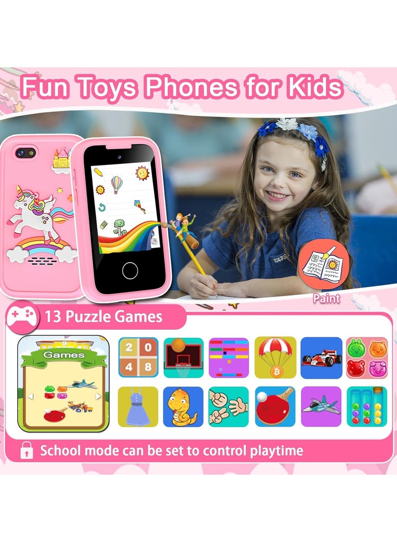 general Girls Toys for Kids Smartphone, 2.8 inch Touch Screen Toddler Learning Phone with Dual Camera, Games, Music Player, 8G SD Card - Image 2