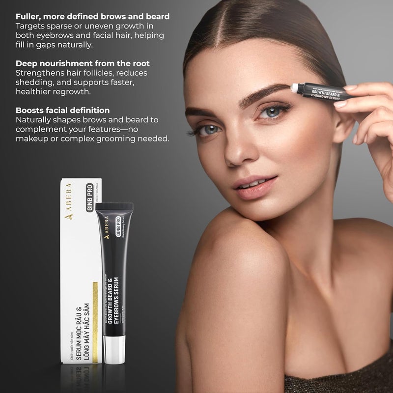 ABERA Ginb Eyebrow Growth Serum for Women Men Growth Beard serum For Men Natural Brow Enhancing Serum to Grow Thicker Acetyl Tetrapeptide3 Biotin Castor Oil for Stronger Thicker Beard - Image 3
