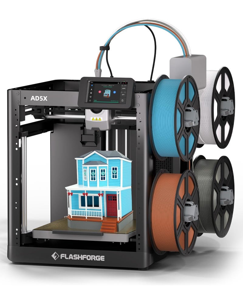 FLASHFORGE AD5X Multi-Color 3D Printer 4 Colors with IFS, Fully Auto Leveling FDM 3D Printer with Max 600mm/s High Speed Printing and Max 300°C Nozzle, Large Printing Size 220 * 220 * 220mm - Image 1